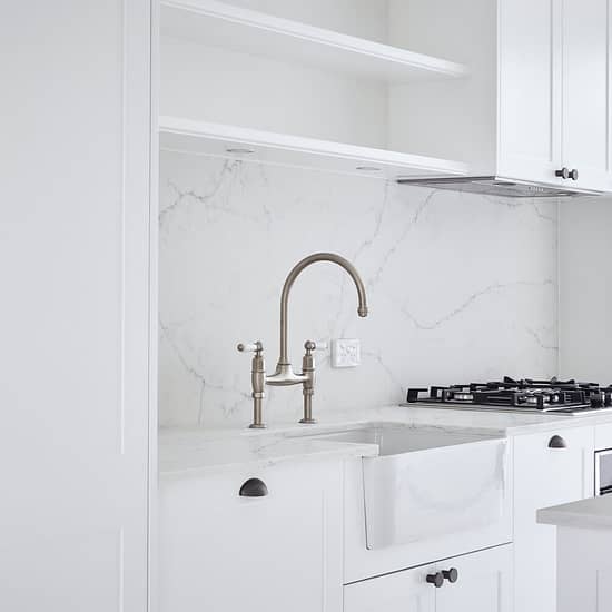 Brass and gold taps kitchen renovation Woollahra